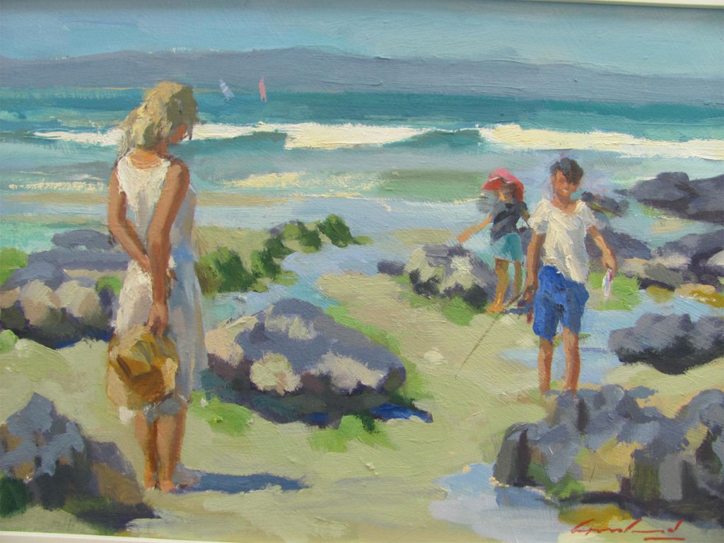 Figures at Carlton beach, Tasmania, taken from an en plein air study.