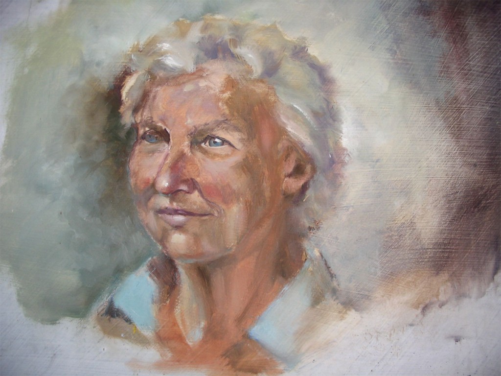 Quick life study of portrait of Jane Munks, Tasmania.